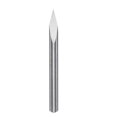 Harfington 3.175mm Shank 0.1mm Tip 30 Degree Carbide 3 Flutes Wood Engraving CNC Bit