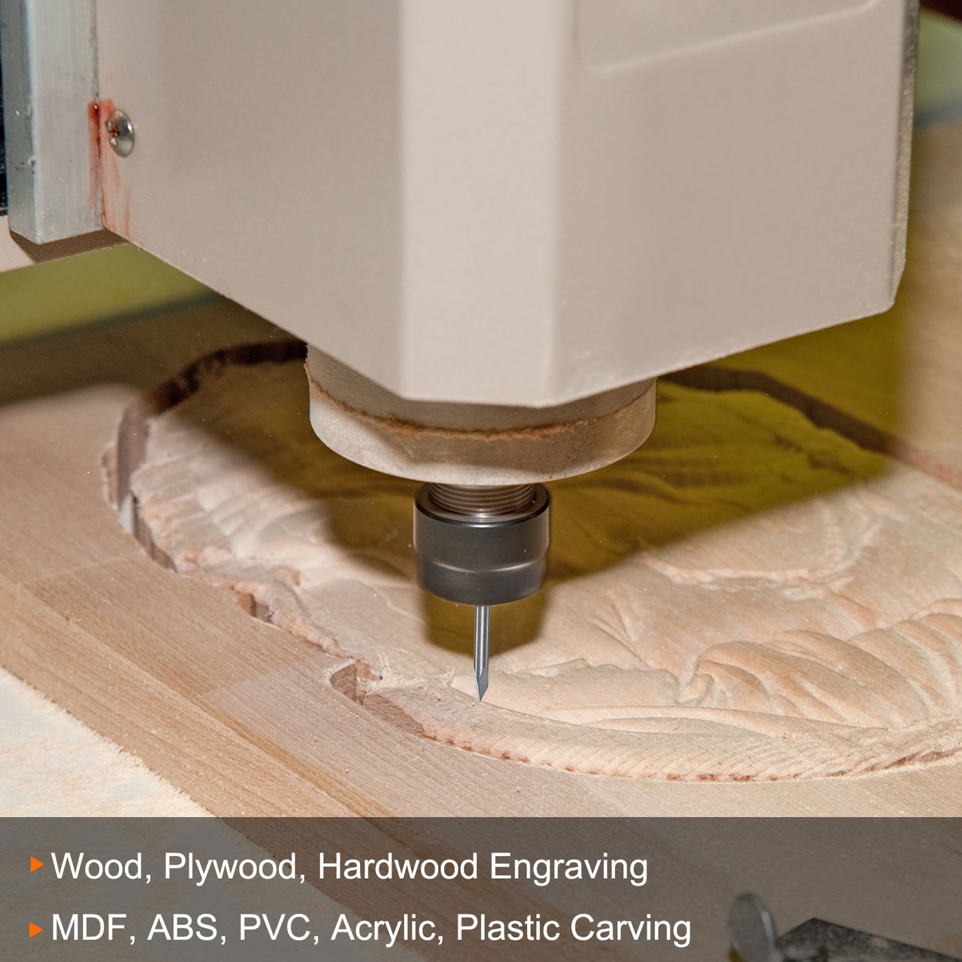 Harfington 4mm Shank 0.1mm Tip 20 Degree Carbide 3 Flutes Wood Engraving CNC Bit