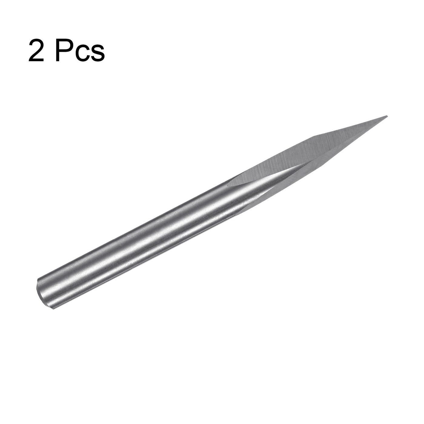 Harfington 4mm Shank 0.2mm Tip 20 Degree Carbide 3 Flutes Wood Engraving CNC Bit 2pcs