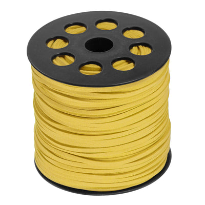 Harfington Faux Suede Cord 2.4mm 100 Yards Microfiber Beading Crafting String, Yellow