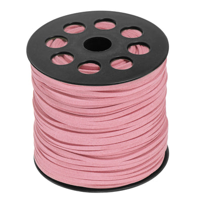 Harfington Faux Suede Cord 2.4mm 100 Yards Microfiber Beading Crafting String, Charm Pink