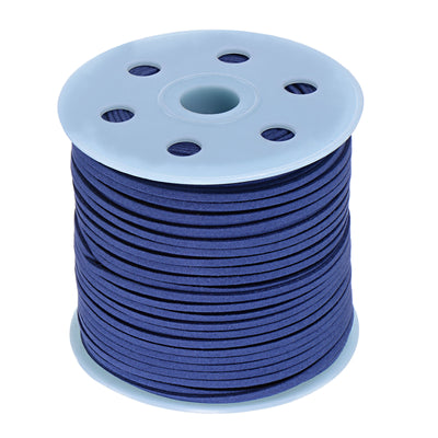 Harfington Faux Suede Cord 2.4mm 100 Yards Microfiber Beading Crafting String, Violet Blue