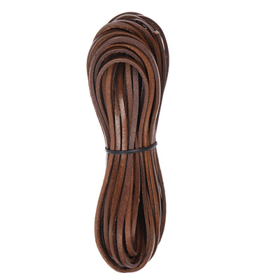 Harfington 3.2mm Flat Leather Lacing Cord 11Yards/10M Crafting Braiding String, Brown
