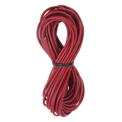 Harfington 3.2mm Round Leather Lacing Cord 11Yards/10M Crafting Braiding String, Red