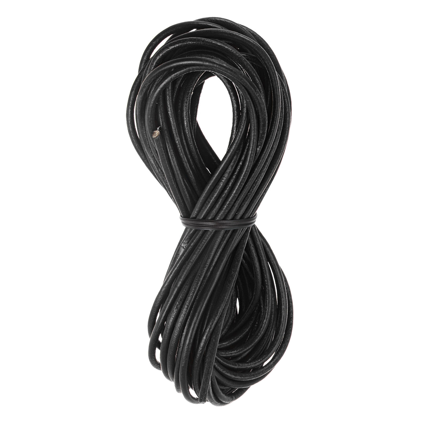 Harfington 3.2mm Round Leather Lacing Cord 11Yards/10M Crafting Braiding String, Black