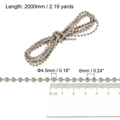 Harfington Uxcell 2.19 Yards Blinds Beaded Chain Roller Shade Cord for Window Repair Parts, Khaki