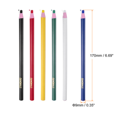 Harfington 6pcs Sewing Fabric Pencils 6 Colors Sewing Mark Chalks Marking Tools
