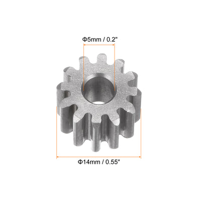 Harfington Flat Spur Gear 5mm Inner Aperture 12T 1 Module Stainless Steel Motor Gear