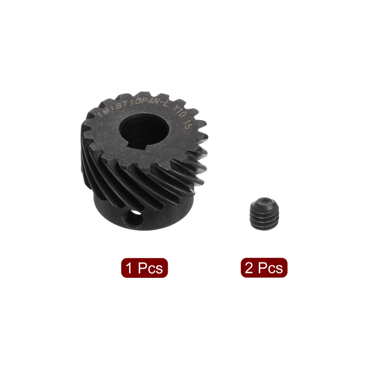 uxcell Uxcell 10mm Aperture 18T Helical Gear 1 Mod 4x1.8mm Keyway Motor Gear, Left Direction