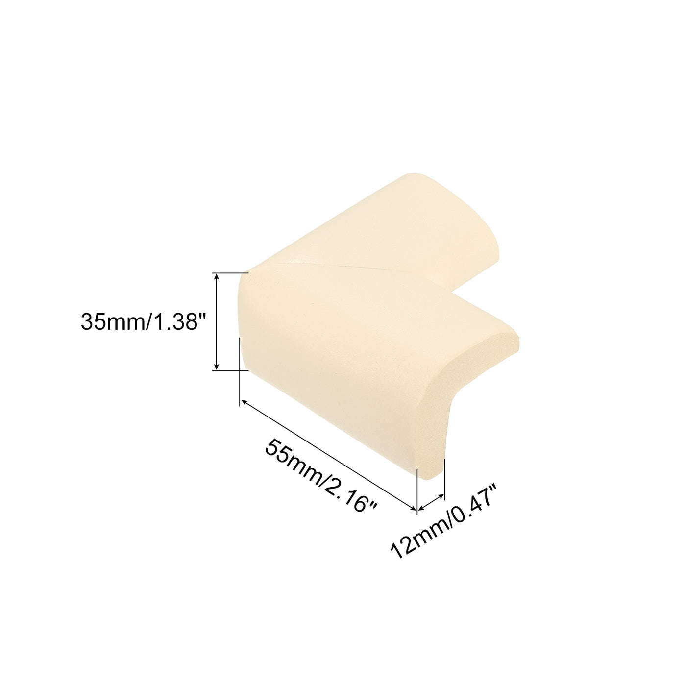uxcell Uxcell Corner Guards Edge Protectors, 4Pack Foam Bumper Thicken, 55mm Beige