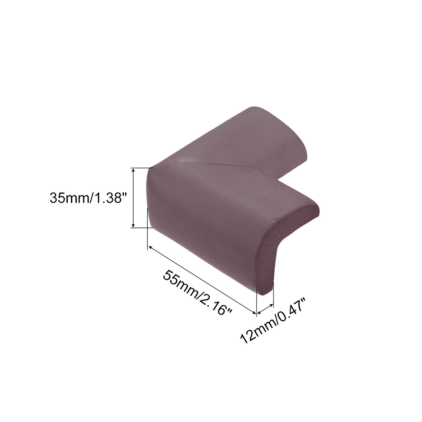 uxcell Uxcell Corner Guards Edge Protectors, 4Pack Foam Bumper Thicken, 55mm Brown