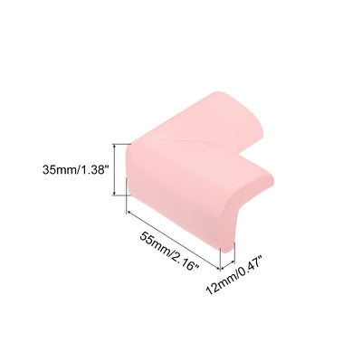 Harfington Uxcell Corner Guards Edge Protectors, 4Pack Foam Bumper L Shape, 55mm, Pink