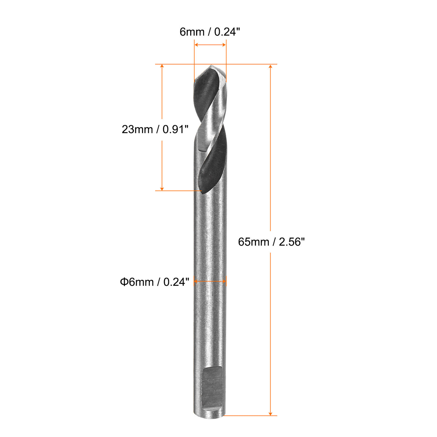 Harfington 2pcs High-speed Steel Drill Bits 6mmx65mm for Hole Saws Arbor Replacement