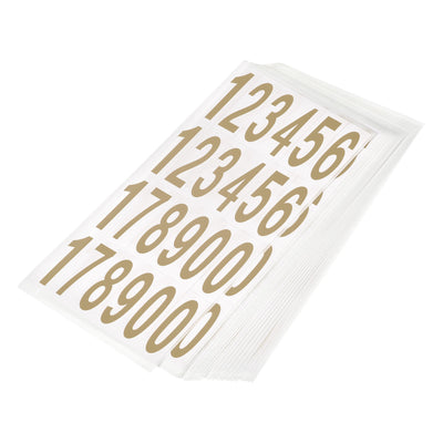 Harfington Number Stickers Mailbox Numbers Self Adhesive 12345178900 12.5x38mm Gold on White for Residence Mailbox Signs, 30 Sheets(720pcs)