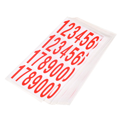 Harfington Number Stickers Mailbox Numbers Self Adhesive 12345178900 12.5x38mm White on Red for Residence Mailbox Signs, 20 Sheets(480pcs)