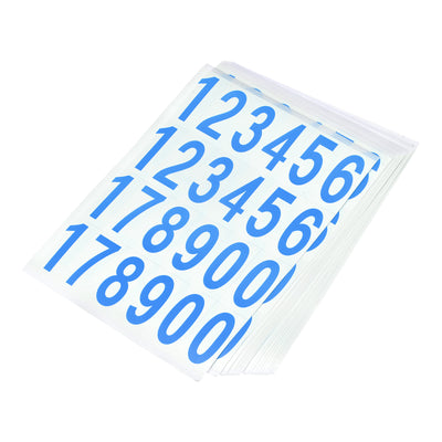 Harfington Number Stickers Mailbox Numbers Self Adhesive 12345178900 50x25mm Blue on White for Residence Mailbox Signs, 30 Sheets(720pcs)