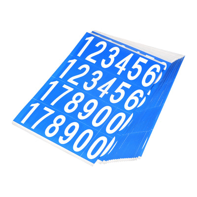 Harfington Number Stickers Mailbox Numbers Self Adhesive 12345178900 50x25mm White and Blue for Residence Mailbox Signs, 30 Sheets(720pcs)