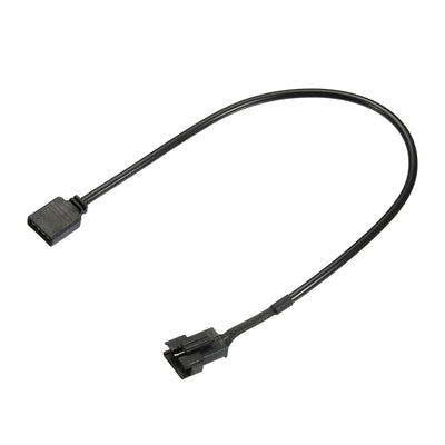 Harfington 4 Pin 12V 30cm Long Computer Motherboard Interface to SM4P Male Extension Cable, Power Adapter Plastic Metal for RGB Fans LED Strips, Black