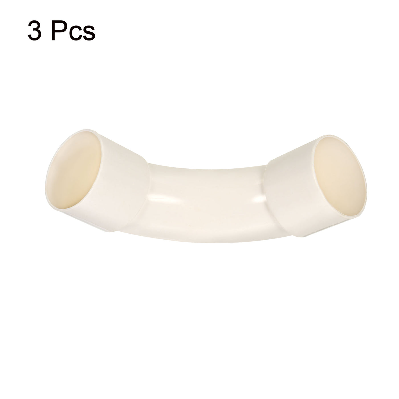 Harfington PVC Water Pipe Elbow Fitting 50mm ID 200mm Length Tube Adapter, White 3pcs