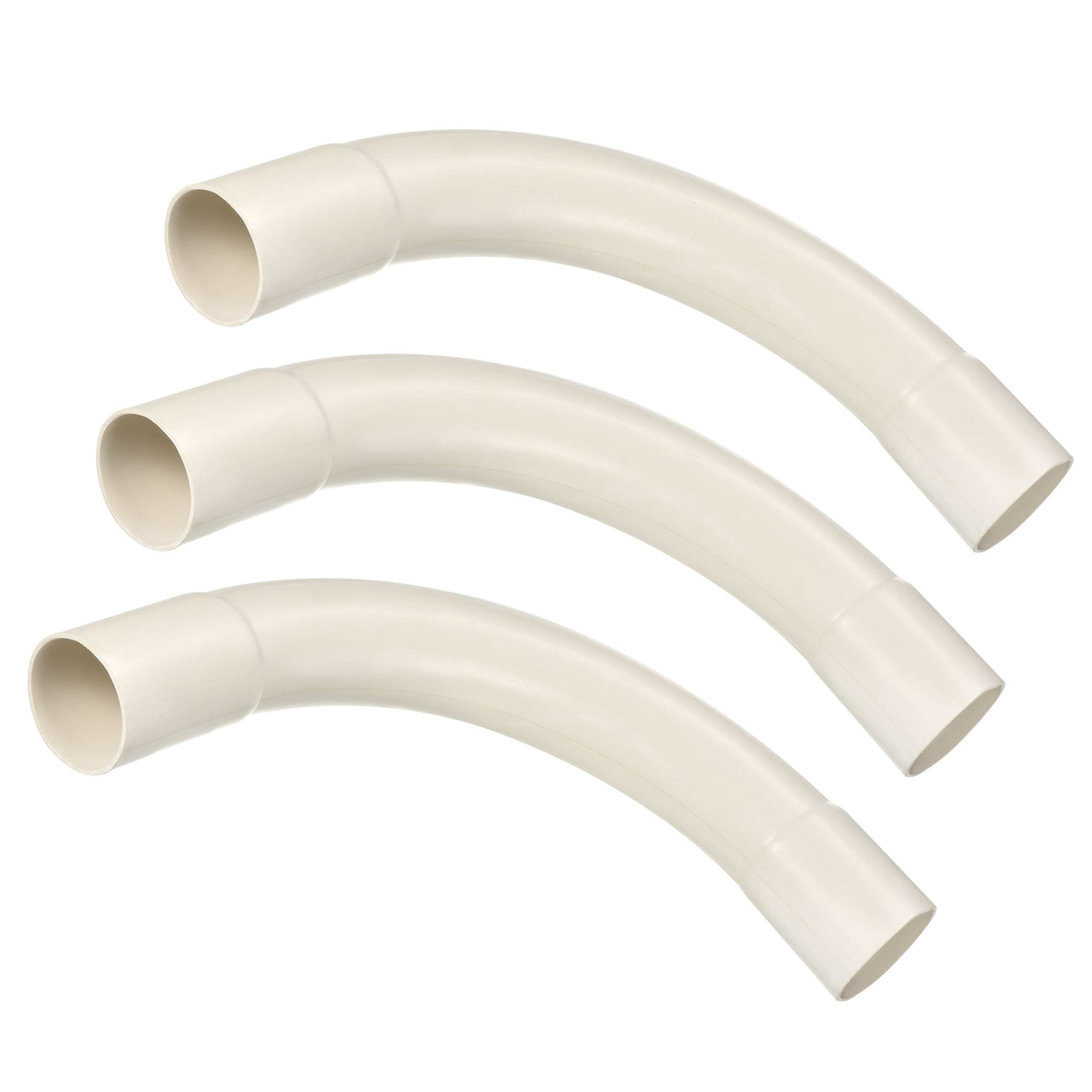 Harfington PVC Water Pipe Elbow Fitting 40mm ID 305mm Length Tube Adapter, White 3pcs