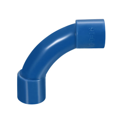 Harfington PVC Water Pipe Elbow Fitting 16mm ID 80mm Length Tube Adapter, Blue 10pcs