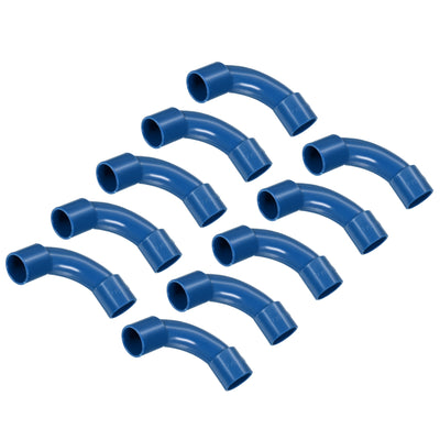Harfington PVC Water Pipe Elbow Fitting 16mm ID 80mm Length Tube Adapter, Blue 10pcs
