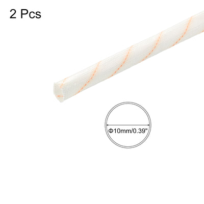 Harfington Fiberglass Sleeve Insulation Tube,10mm/0.39inch IDx0.9m/3ft for Cable Wire,2pcs