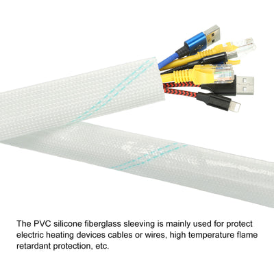 Harfington Fiberglass Heat Shield Sleeve Insulated, Protect Sleeve Pipe, for Cable Wire Wrap