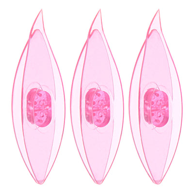 Harfington 3pcs Tatting Shuttles 77x21x11mm Colorful Plastic Shuttles Transparent Pink