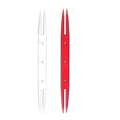 Harfington 2pcs Tatting Shuttles 87x7x3mm Colorful Shuttles, Transparent Dark Red