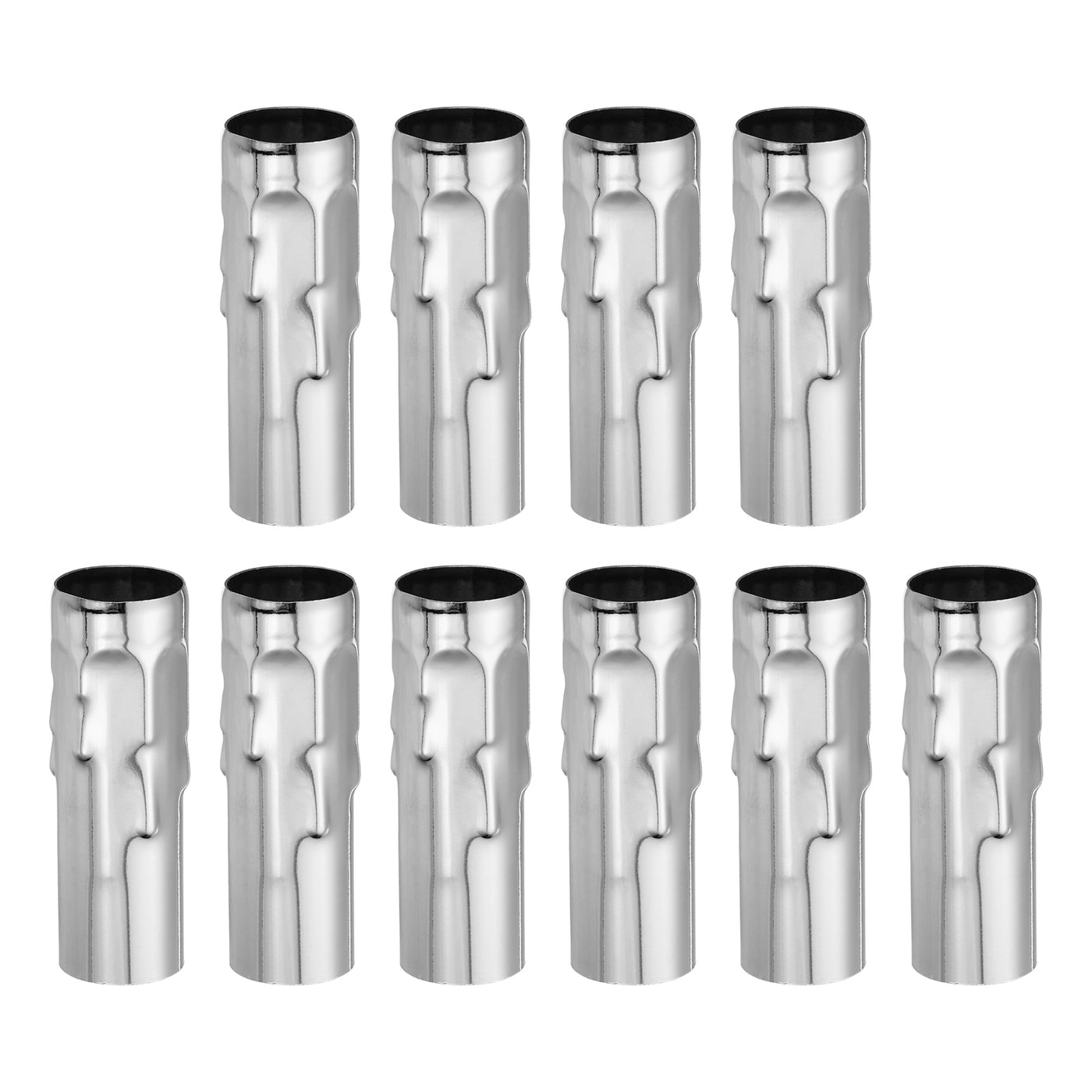 Harfington Candle Socket Covers, 3.9 Inch Candelabra Base Holder, Silver Tone 10 Pcs