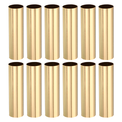 Harfington E12 Candle Socket Covers, 3.1 Inch Candelabra Base Holder, Gold Tone 12 Pcs