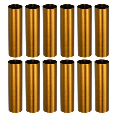 Harfington E12 Candle Socket Covers, 3.1 Inch Candelabra Base Holder, Gold Bronze 12 Pcs