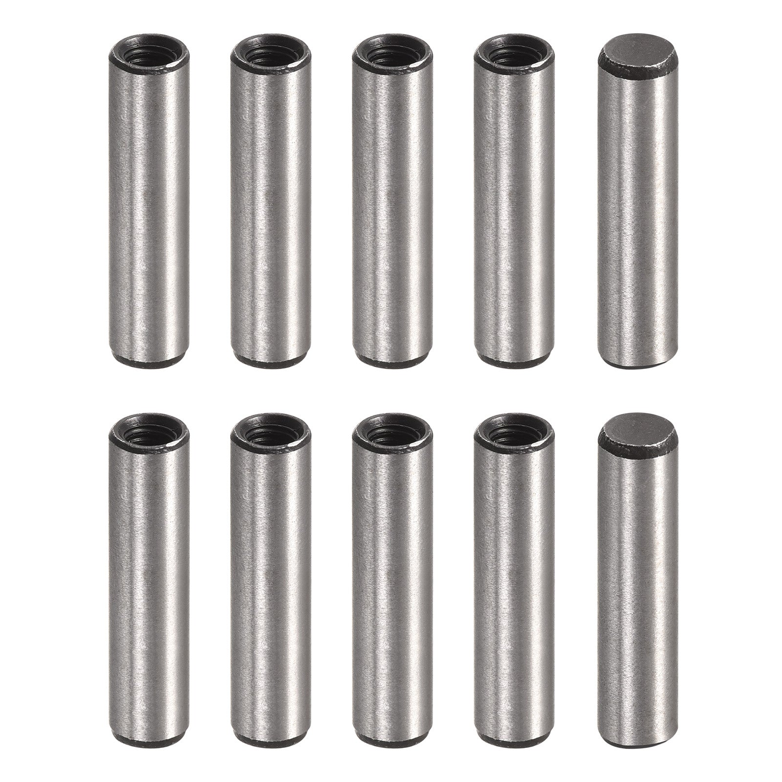 Uxcell M4 Internal Thread Dowel Pin 10pcs 6x25mm Chamfering Flat Carbon ...