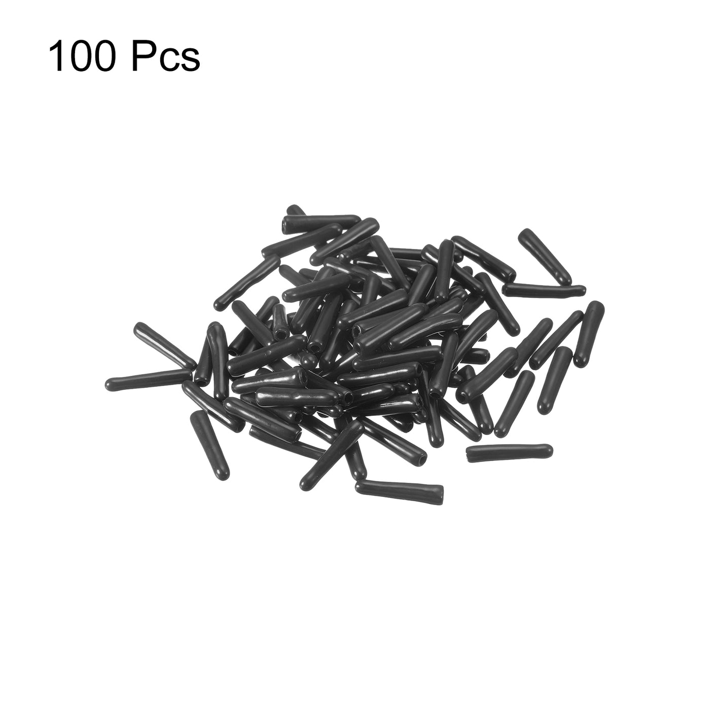 uxcell Uxcell Rubber End Caps, 100Pcs 1.5mm Screw Thread Protector for Tube Bolt Cover, Black