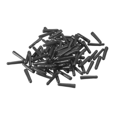Harfington Uxcell Rubber End Caps, 100Pcs 1.5mm Screw Thread Protector for Tube Bolt Cover, Black