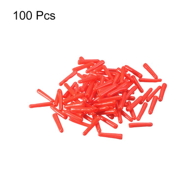 Harfington Uxcell Rubber End Caps, 100Pcs 1.5mm Screw Thread Protector for Tube Bolt Cover, Red