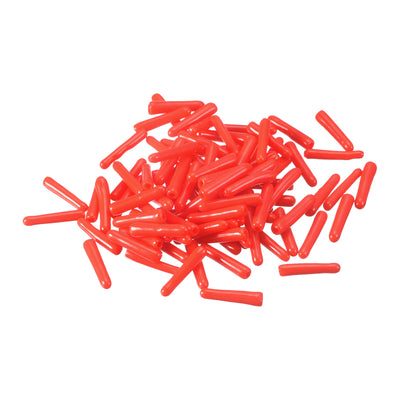 Harfington Uxcell Rubber End Caps, 100Pcs 1.5mm Screw Thread Protector for Tube Bolt Cover, Red