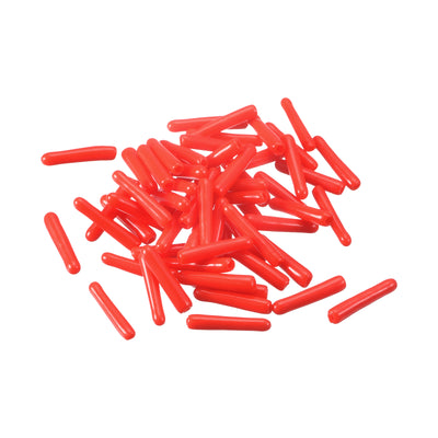 Harfington Uxcell Rubber End Caps, 60Pcs 1.5mm Screw Thread Protector for Tube Bolt Cover, Red