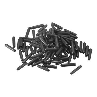 Harfington Uxcell Rubber End Caps, 100Pcs 1.6mm Screw Thread Protector for Tube Bolt Cover, Black