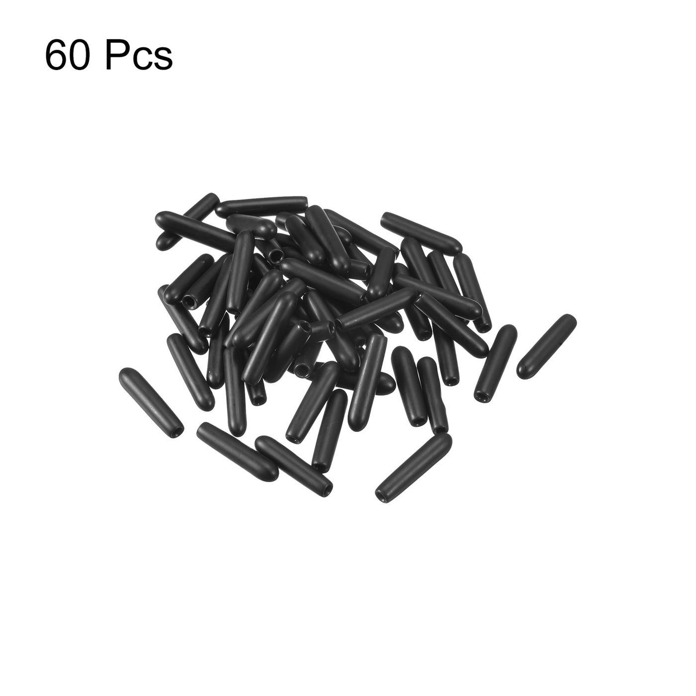 uxcell Uxcell Rubber End Caps, 60Pcs 1.6mm Screw Thread Protector for Tube Bolt Cover, Black