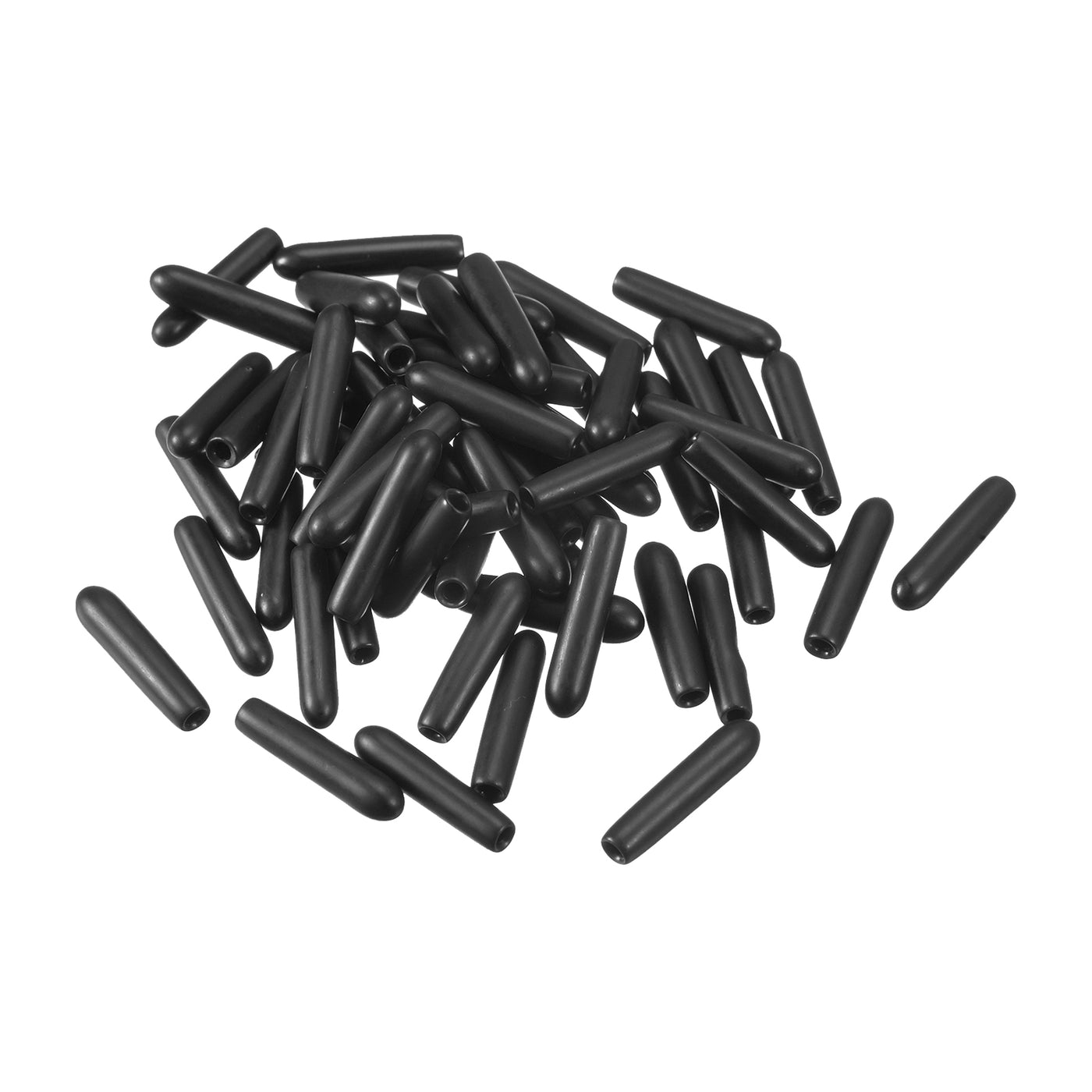 uxcell Uxcell Rubber End Caps, 60Pcs 1.6mm Screw Thread Protector for Tube Bolt Cover, Black