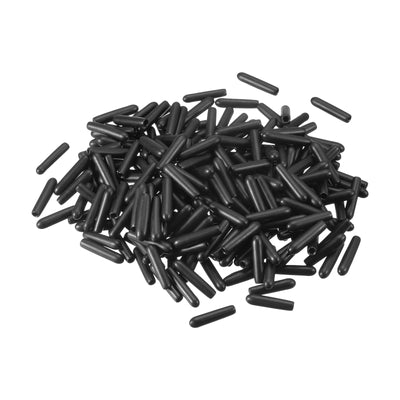 Harfington Uxcell Rubber End Caps, 240Pcs 1.6mm Screw Thread Protector for Tube Bolt Cover, Black
