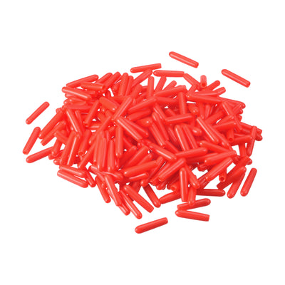 Harfington Uxcell Rubber End Caps, 240Pcs 1.6mm Screw Thread Protector for Tube Bolt Cover, Red