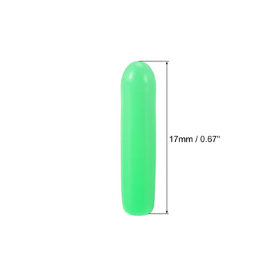 Harfington Uxcell Rubber End Caps, 100Pcs 1.6mm Screw Thread Protector for Tube Bolt Cover, Green