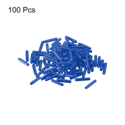 Harfington Uxcell Rubber End Caps, 100Pcs 1.6mm Screw Thread Protector for Tube Bolt Cover, Blue