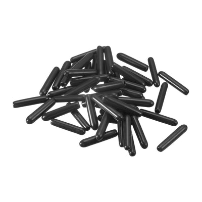 Harfington Uxcell Rubber End Caps, 50Pcs 1.8mm Screw Thread Protector for Tube Bolt Cover, Black