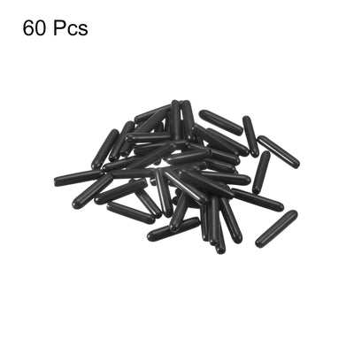 Harfington Uxcell Rubber End Caps, 60Pcs 1.8mm Screw Thread Protector for Tube Bolt Cover, Black