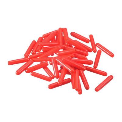 Harfington Uxcell Rubber End Caps, 50Pcs 1.8mm Screw Thread Protector for Tube Bolt Cover, Red