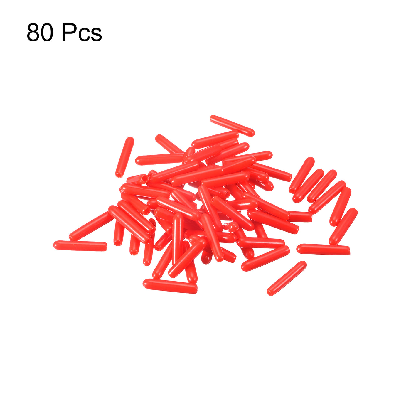 uxcell Uxcell Rubber End Caps, 80Pcs 1.8mm Screw Thread Protector for Tube Bolt Cover, Red